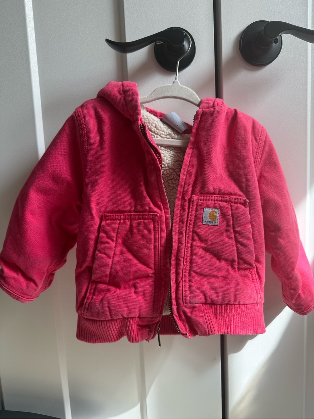 Carhartt Canvas Insulated Hooded Active Jacket for Toddlers - Pink Lemonade